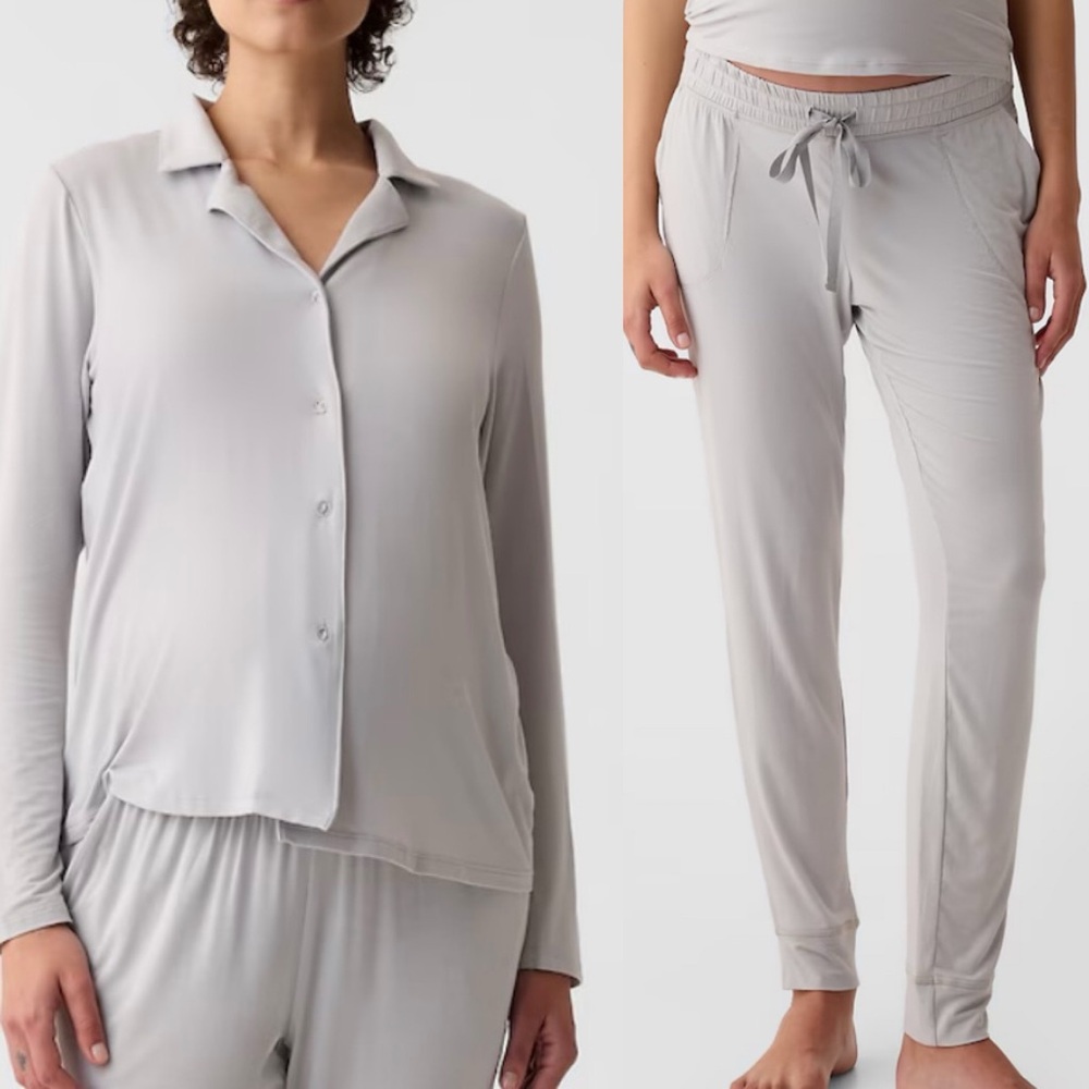 Gap Maternity Modal PJ Set Medium Heather Grey